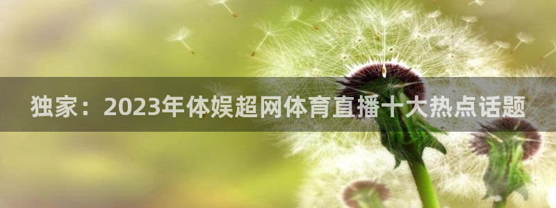 独家：2023年体娱超网体育直播十大热点话题